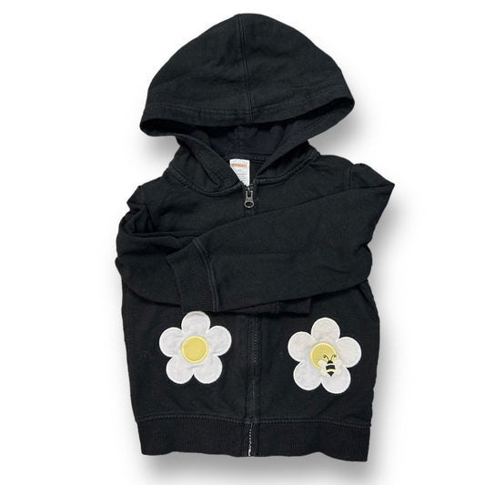 Gymboree Girls Size 4T Hoodie Black Full Zip Bumble Bee Sweatshirt