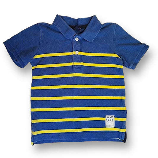 Boys Size 4 Gap Kids Blue Striped Short Sleeve Polo Shirt