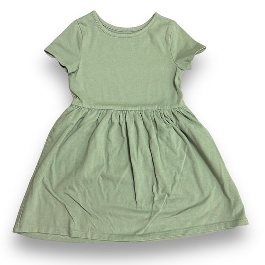 Cat & Jack Girls Size 5T Sage Green Cotton Short Sleeve Twirl Dress