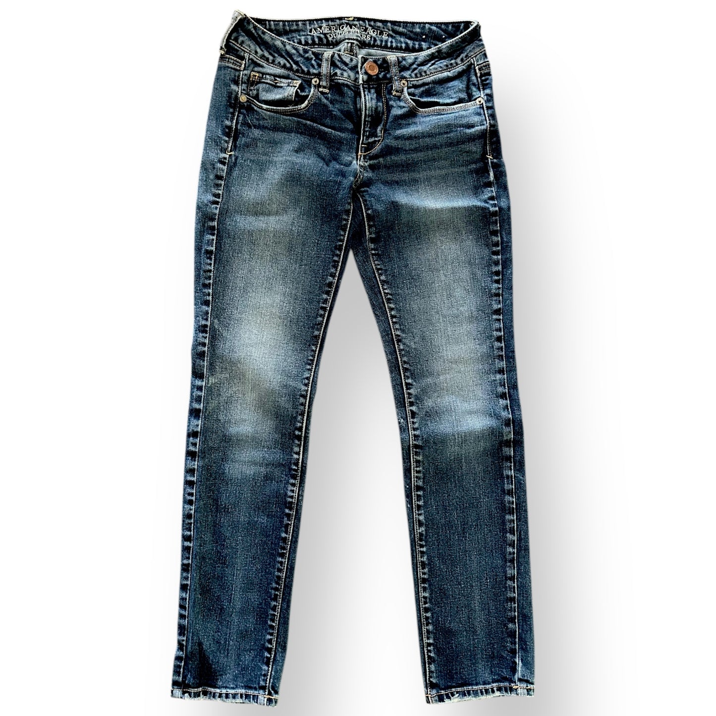 Pair of American Eagle jeans on a white background