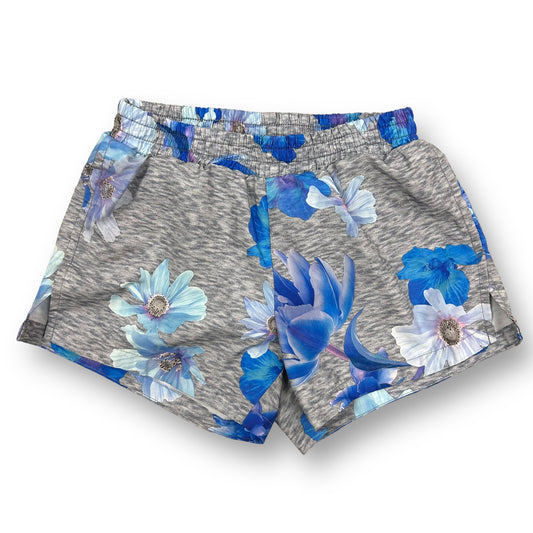 Old Navy Youth Girls Size 10/12 Activewear Gray & Blue Floral Athletic Shorts