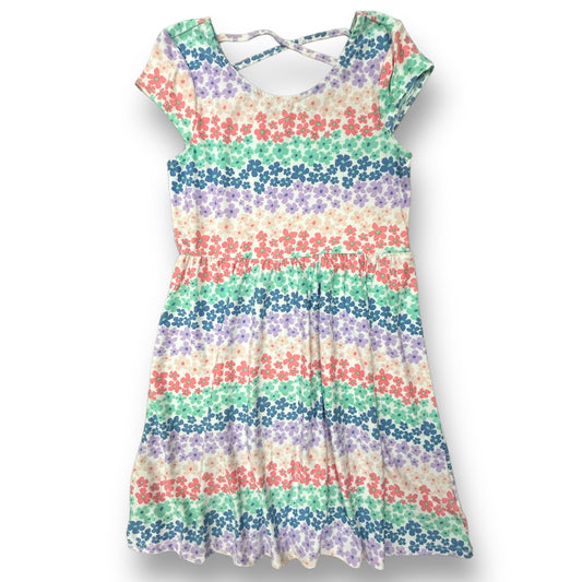 Epic Threads Youth Girls Size 10/12 Short Sleeve Soft Knit Floral Print Twirl Dress