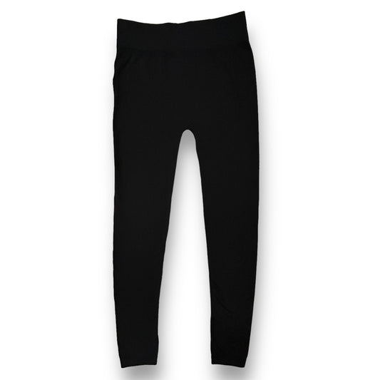 Black stretch leggings for women, displayed against a white background.