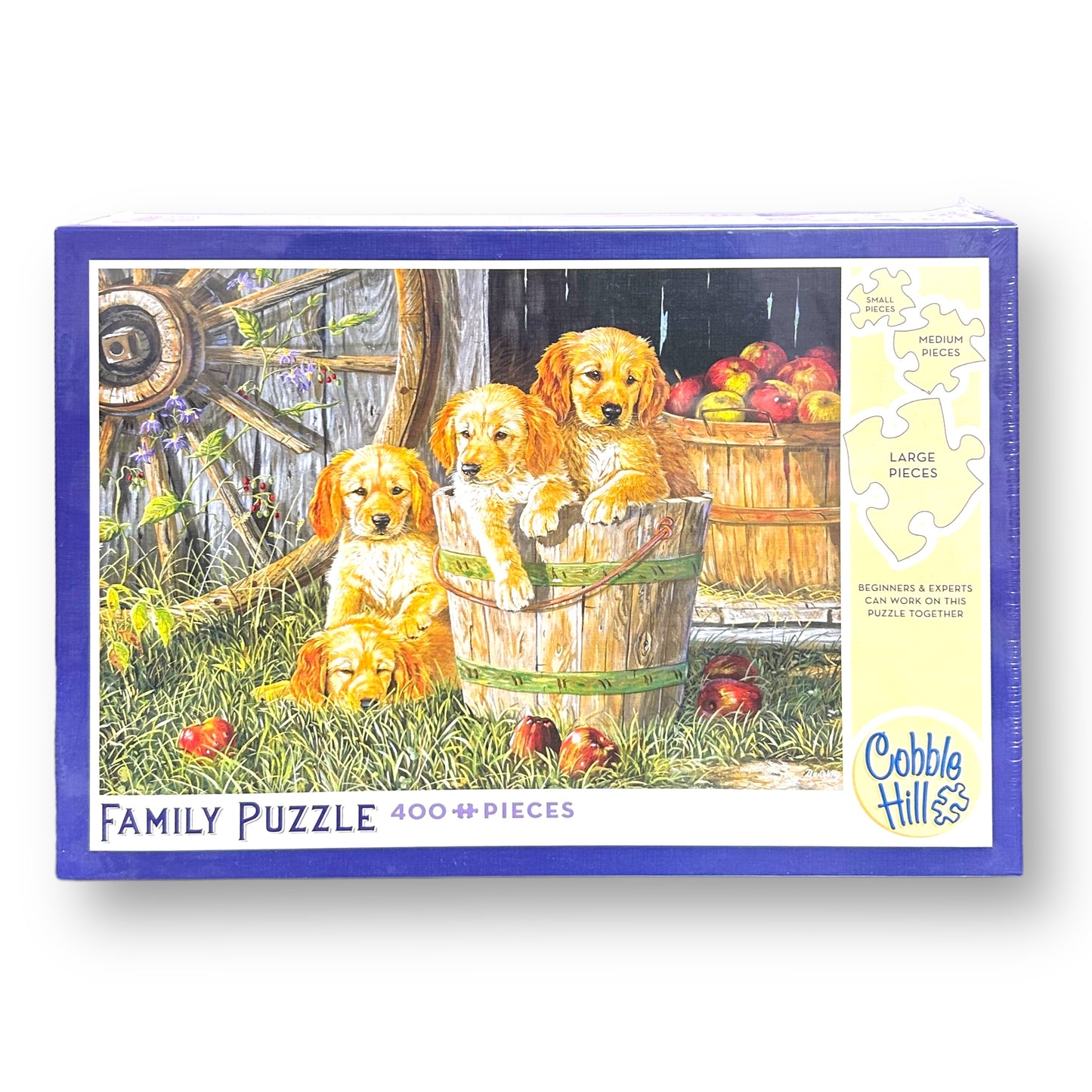 NEW! Cobble Hill 400 Piece Jigsaw Puzzle Random-Shaped Piece Puppy Puzzle