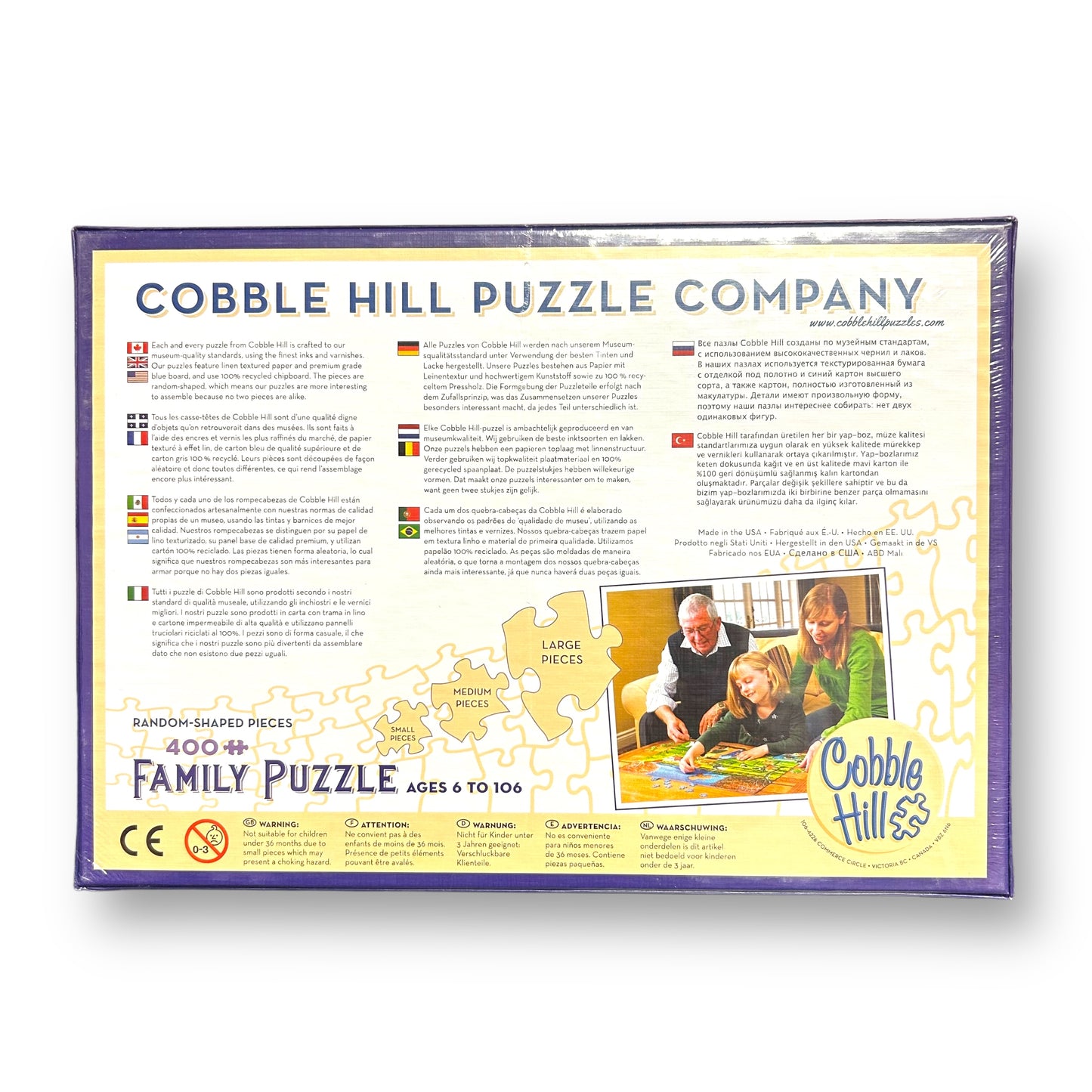 NEW! Cobble Hill 400 Piece Jigsaw Puzzle Random-Shaped Piece Puppy Puzzle
