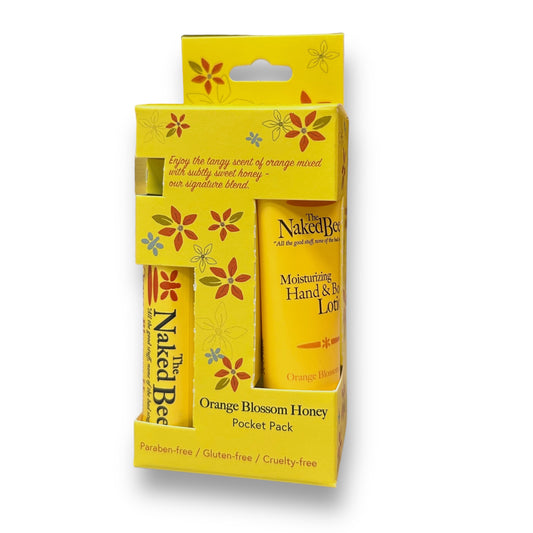 The Naked Bee Classic Orange Blossom Honey Hand Lotion & Lip Balm Pocket Pack