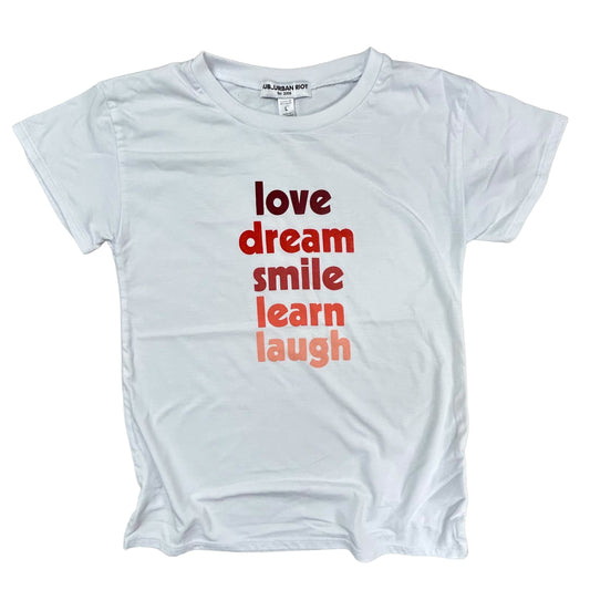 Sub_Urban RIOT Youth Girl Size 10/12 Love Dream Smile Printed Tee