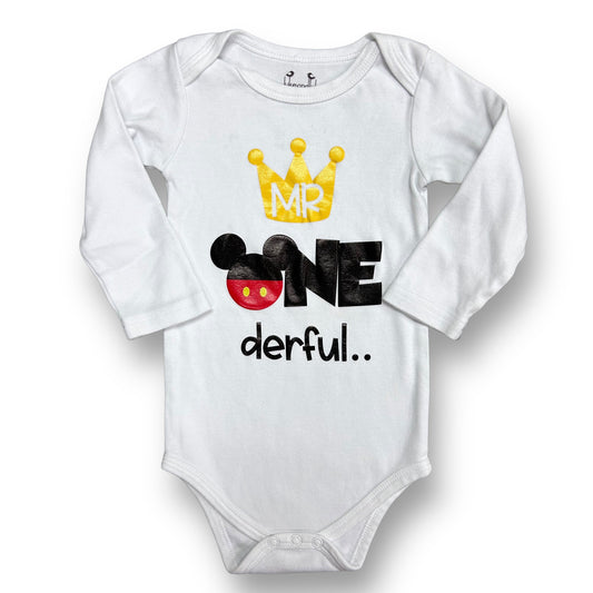 Boys Size 18 Months 1st Birthday Shirt Mickey Mouse Long Sleeve Bodysuit