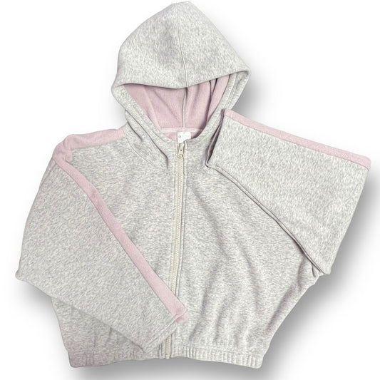 Zella Girl Youth Size 10/12 Gray Full Zip Sweatshirt Athletic Cropped Hoodie