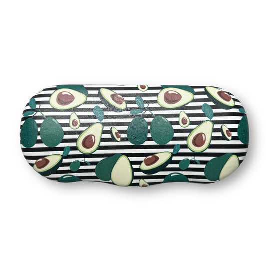 Eyeglass Case Velvet-Lined Sunglasses Hard Clamshell Case, Avocado Print