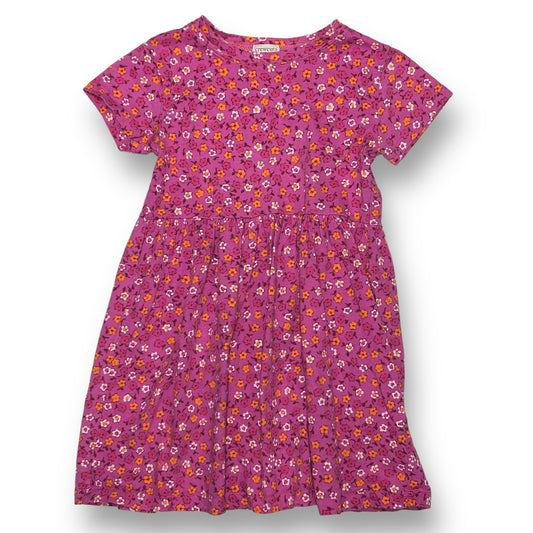 Crewcuts Girls Size 6 Pink Floral Print Comfy Cotton Short Sleeve Dress