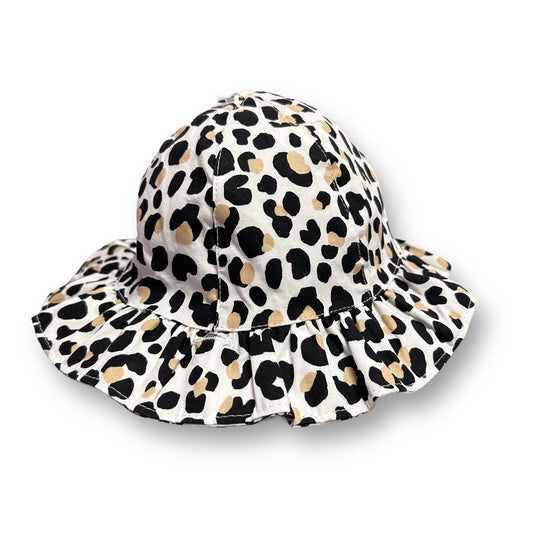 Children's Place Baby Girl Sunhat 6-12 Months Leopard Print with Chin Strap
