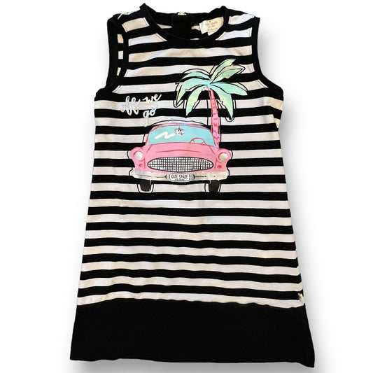 Kate Spade Girls Size 8 Black Dress Palm Tree Zippered Back Sleeveless Dress