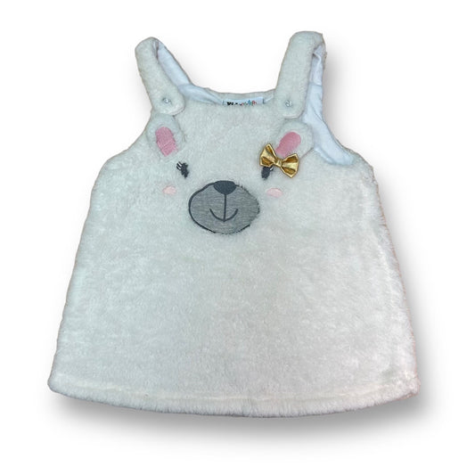 Girls Kids Size 4T White Fuzzy Fur Teddy Bear Top