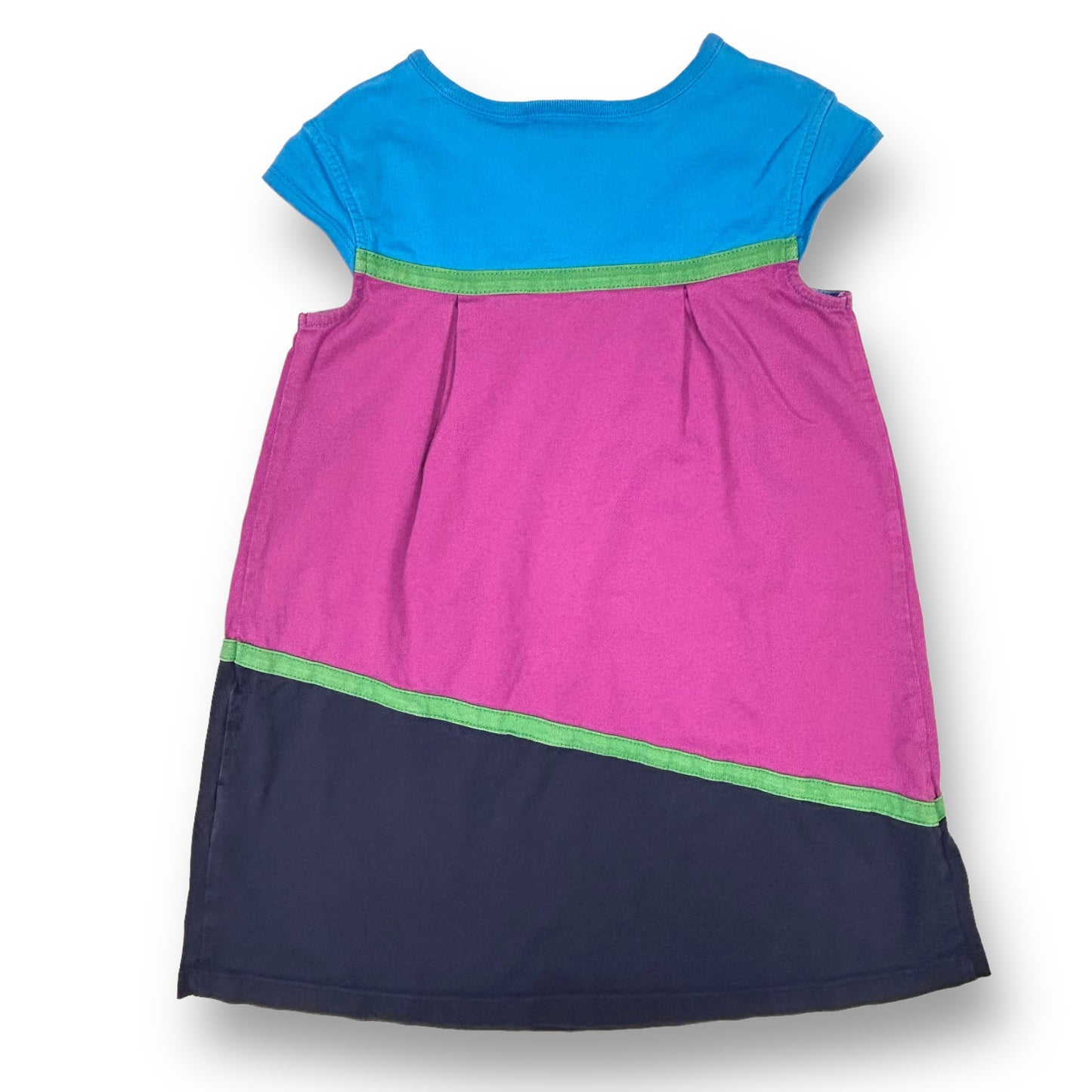 Hanna Andersson 110 Girls Size 5 Blue and Purple Short Sleeve Cotton Dress