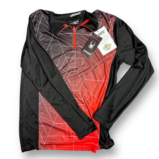 NEW! Spyder DryWEB Youth Boy Size 14/16 YXL Quarter-Zip Long Sleeve Activewear Top