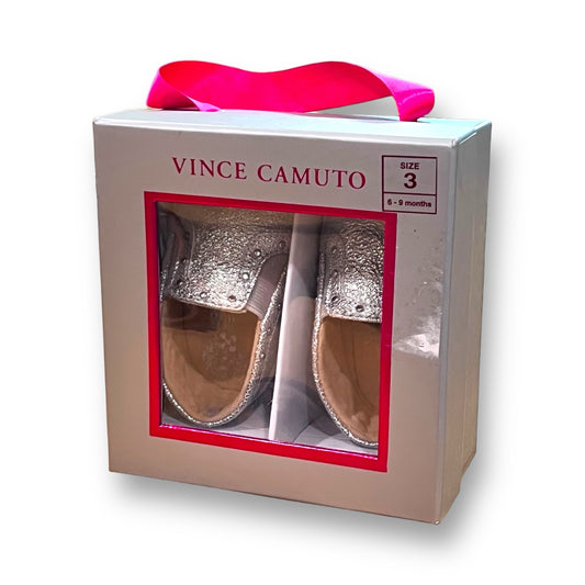 Baby Girl 6-9 Months Casual Shoes Vince Camuto (3) Shimmery Silver Slip On Flats