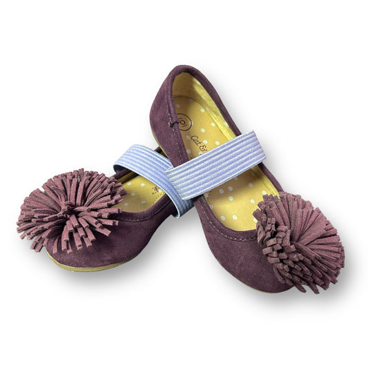 Toddler Girls Size 6 Ballet Flats Slip On Pom Pom Casual Shoes