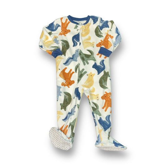 Carter's Boys Size 24 Months Animal Print Full Zip Fleece Toddler Footie Pajamas