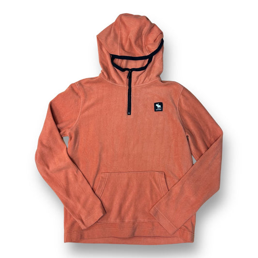 Abercrombie Hoodie Youth Boys Size 13/14 Orange Quarter-Zip Pullover