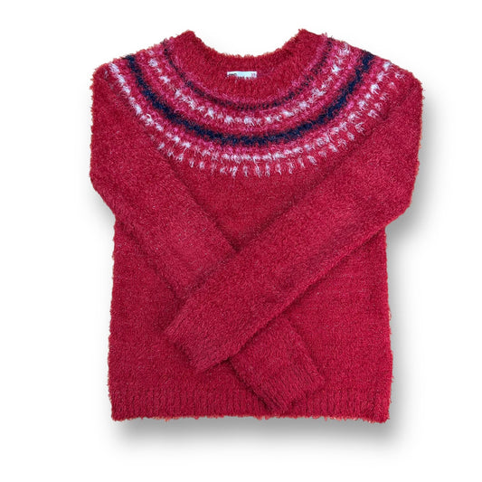 Epic Threads Girls Size 14/16 Youth Soft Faux Fur Red Sweater