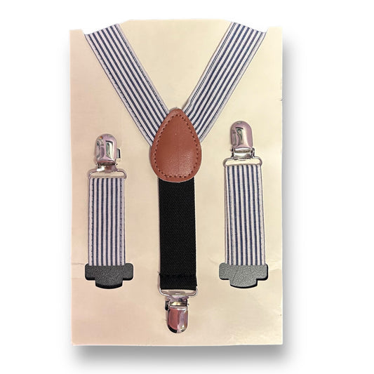 NEW! Cat & Jack Toddler Boy Suspenders Adjustable Blue Pin Stripe, Clip On