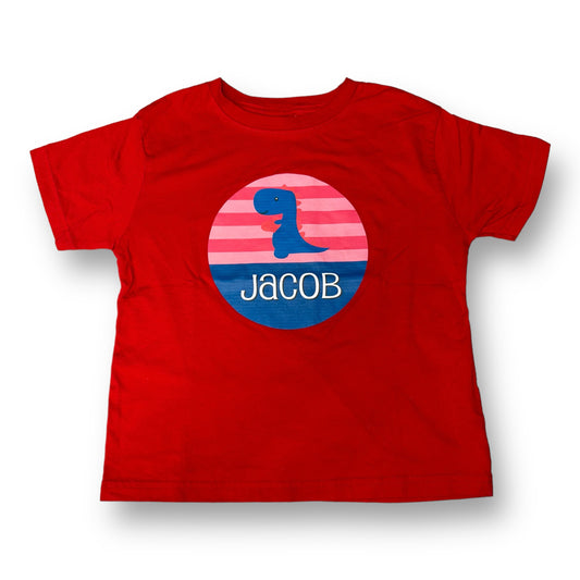 Boys Size 5/6 Personalized Name Red Short Sleeve Jacob Shirt