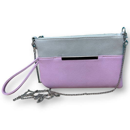 Women's Faux Leather Crossbody Purse or Wristlet, Detachable Chain Link Strap